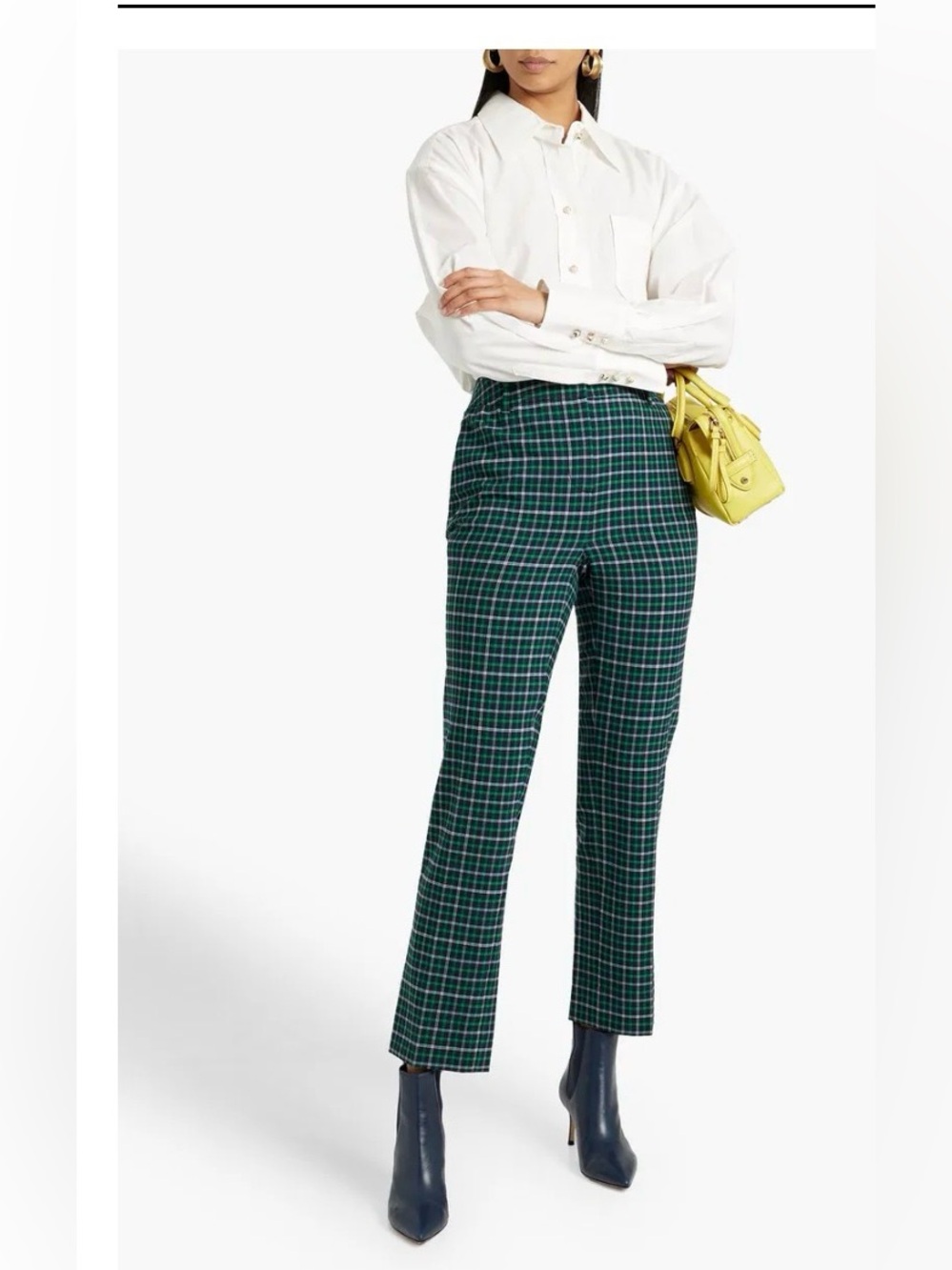 Zimmermann Celestial Check Trouser Olive Check Plaid Size 0P NWT